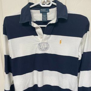 Polo by Ralph Lauren Navy/White Long sleeve polo kids size 10/12